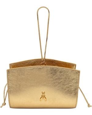 Patrizia Pepe Fly Metallic Leather Mini Bags - Natural
