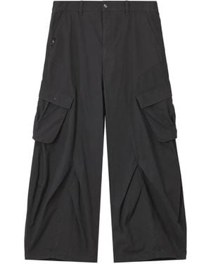 Izzue Logo-Patch Cargo Trousers - Grey