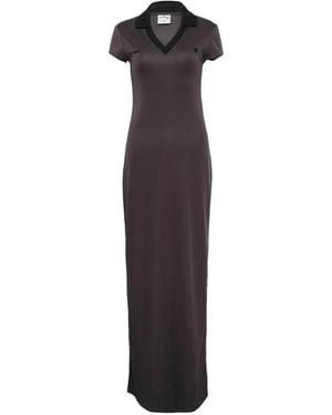 Courreges V-Neck Maxi Dress - Blue