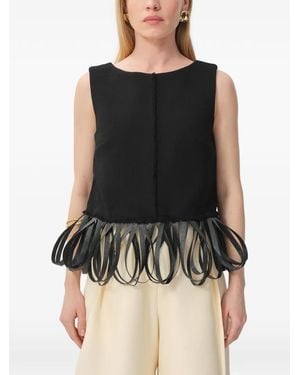 Concepto Blusa Raw Sin Mangas - Negro