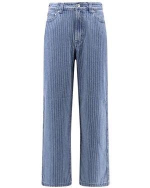 Pompeii3 Gestreifte Straight-Leg-Jeans - Blau