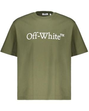 Off-White c/o Virgil Abloh Logo-Print T-Shirt - Green