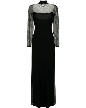 Ralph Lauren Sheer Panels Flared Dress - Black