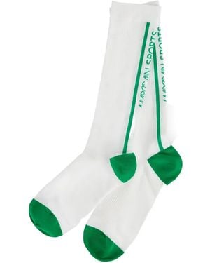 Marc Cain Logo-Intarsia Ribbed Socks - Green