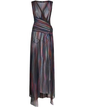 Etro Printed Silk Maxi Dress - Purple