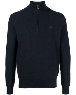 Polo Ralph Lauren Zip Mock-Neck Jumper - Blue
