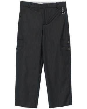 SONIA CARRASCO Pinstripe Welt-Pocket Trousers - Grey