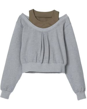 3.1 Phillip Lim Cut-Out Long-Sleeve Sweatshirt - Gray