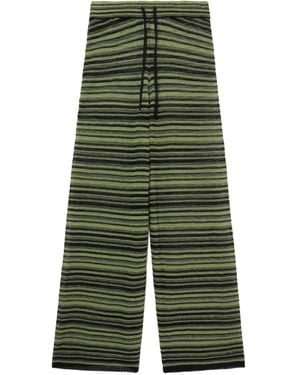 Ganni Striped-Pattern Trousers - Green