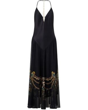 CAMILLA Hardware-Detail Slip Maxi Dress - Black