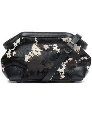 Ash July Leopard-Print Leather Mini Bag - Black