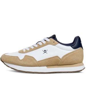 Hackett Vector Plain Suede-Panelled Sneakers - White