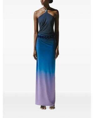 Baobab Blake Resin-Embellished Ruched Maxi Dress - Blue