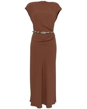 Imperial Belted Maxi Dress - Brown