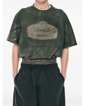 Cultura Logo-Print Cotton T-Shirt - Green