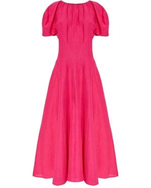 Tory Burch Balloon-sleeve Midi Dress - ピンク