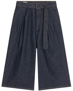Dries Van Noten Belted Denim Shorts - Blue