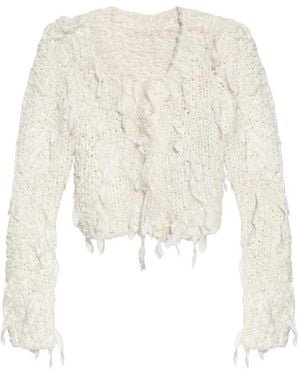LoveShackFancy Frayed Cardigan - White