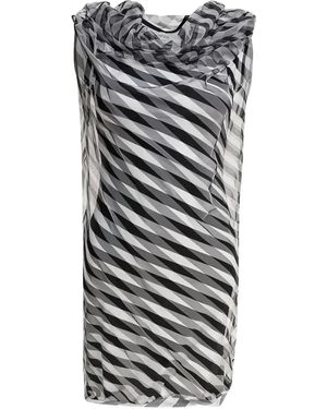Max Mara Cowl-Neck Striped Dress - Grey