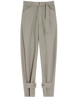 Lemaire Belted Button-Tab Trousers - Grey