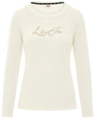 Liu Jo Long-Sleeve T-Shirt With Sequins - White