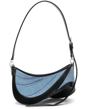 Mugler Spiral Curve 01 Shoulder Bag - Blue