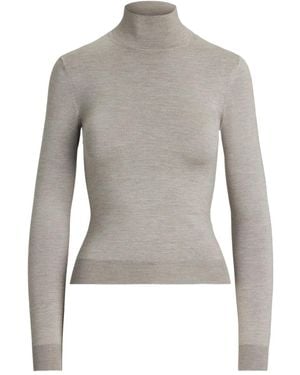 Ralph Lauren Haut En Soie À Manches Longues - Gris