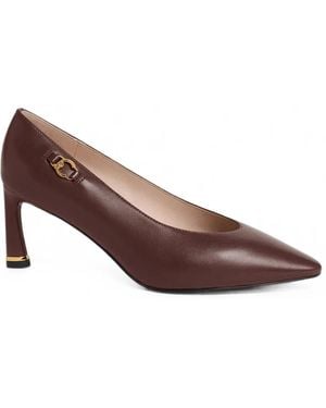 Coccinelle C-Look Logo-Plaque Pointed-Toe Pumps - Brown