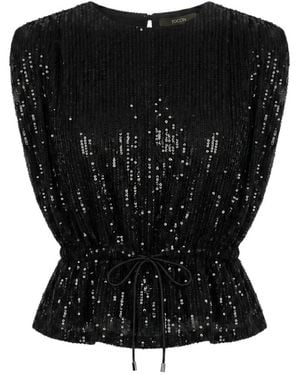 Toccin Talon Sequin-Embellished Blouse - Black