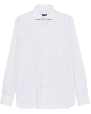 ZEGNA Spread-Collar Button-Down Shirt - White