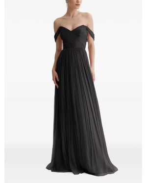 Framboise Off-Shoulder Pleated Maxi Dress - Black