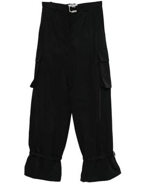 The Attico Buckle Belt Cargo Trousers - Black