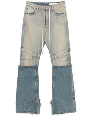 Secnd Slf Ausgefranste Jeans Mit Patchwork-Einsatz - Blau