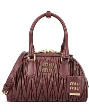 Miu Miu Arcadie Matelassé Shoulder Bag - Purple