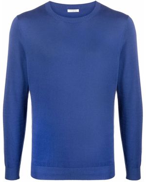 Malo Long-Sleeve Cotton Sweater - Blue