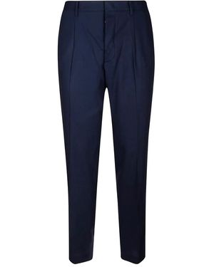 Alpha Industries Pleated Cotton Chino Trousers - Blue