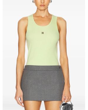Givenchy Ribbed Logo-Detail Tank Top - Green