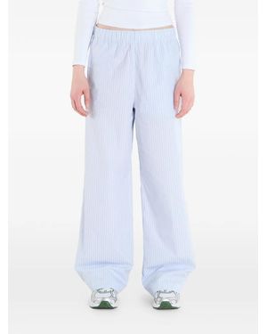 Calvin Klein Pantalon Palazzo À Rayures - White