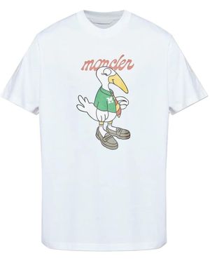 Moncler Logo Printed Crewneck T-Shirt - White