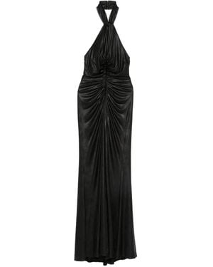 Elie Saab Avondjurk Met Halternek En Ruches - Zwart