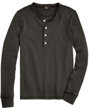 RRL Crew-Neck Henley T-Shirt - Grey