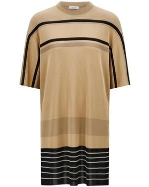 Ferragamo Viscose Knitted Top - Natural