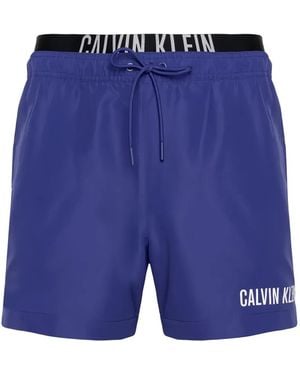 Calvin Klein Costume Da Bagno Con Logo - Blu