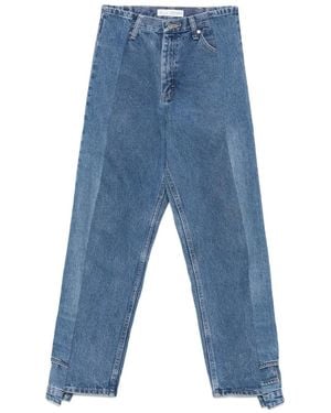 E.L.V. Denim Luna Panelled Straight-Leg Jeans - Blue