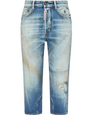 DSquared² Cropped-Jeans Im Distressed-Look - Blau