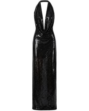 Amazuìn Anja Sequin-Embellished Halterneck Maxi Dress - Black