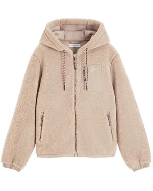 Tommy Hilfiger Teddy-Fleece Hooded Jacket - Natural