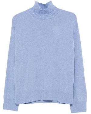 GANT Superfine Lambswool Mock-Neck Sweater - Blue