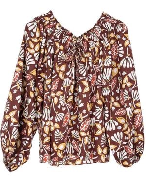 Vanessa Bruno Enya Floral-Print Blouse - Brown