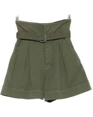 Pinko Judo Belted Shorts - Green